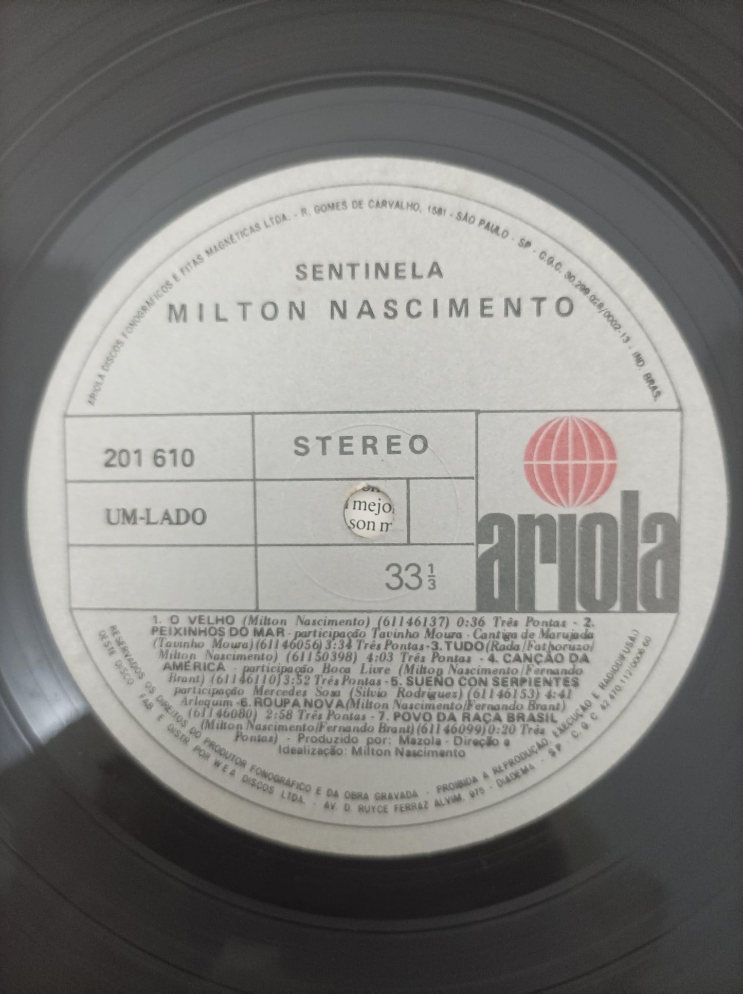 Lp Vinil Milton Nascimento Sentinela Com Encarte