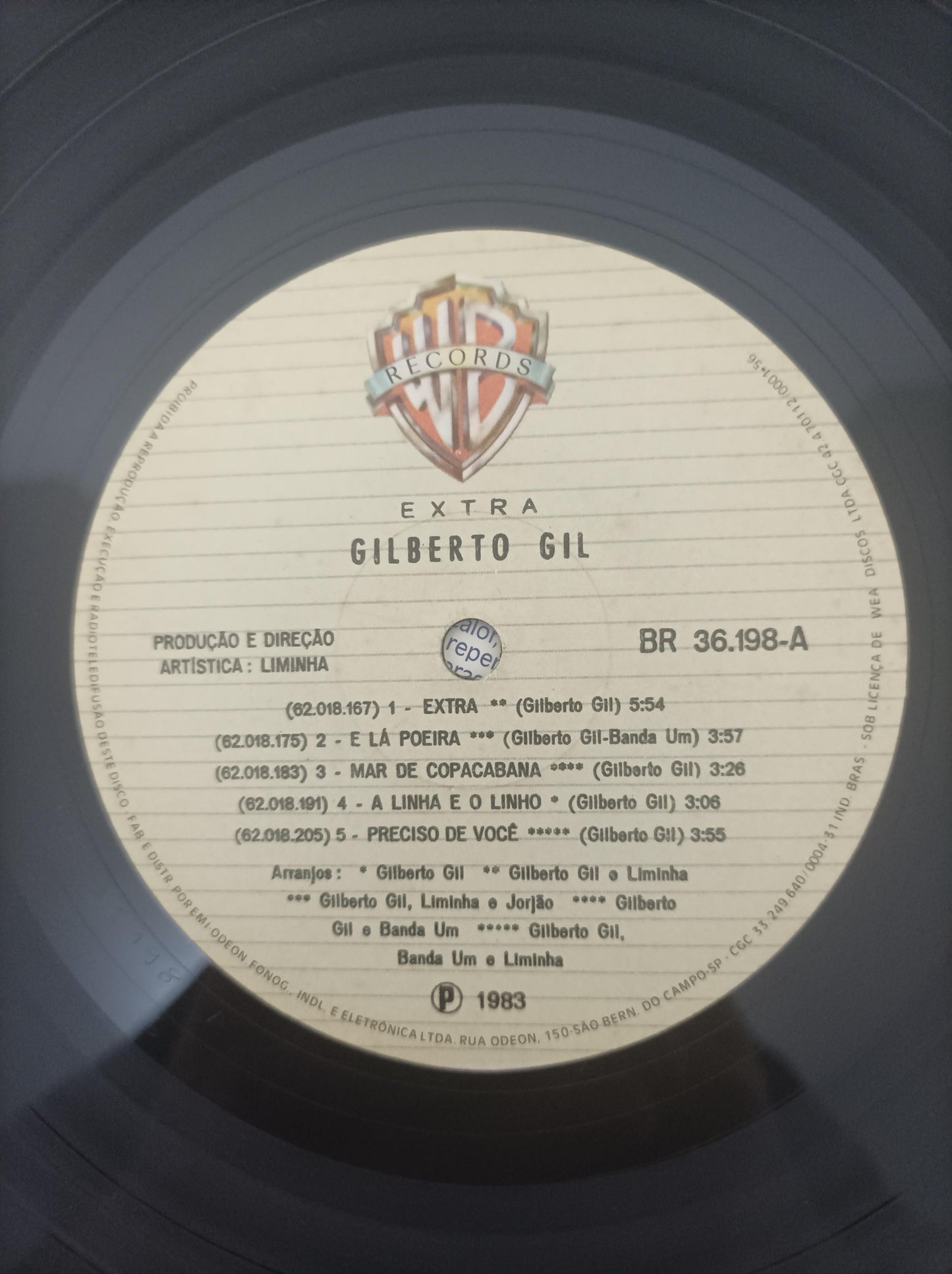 Disco Vinil Extra Gilberto Gil Capa Dupla Com Encarte A