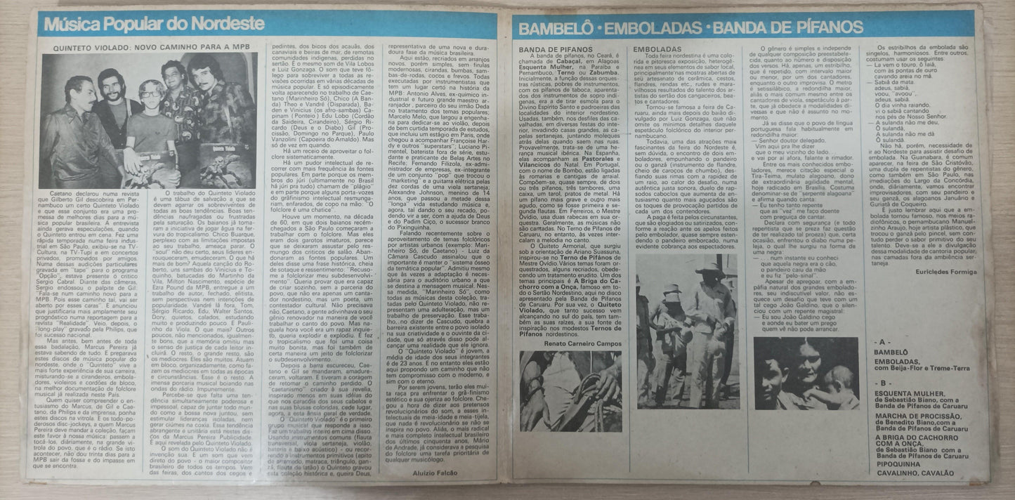 Lp Vinil Música Popular do Nordeste 4 Capa Dupla Com Encarte