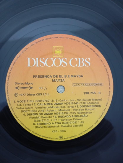 Lp Vinil Elis Regina & Maysa Presença De Duplo Com Encarte
