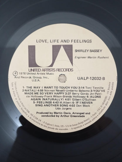 Lp Vinil Shirley Bassey Love, Life And Feelings