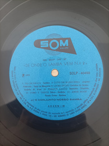 Lp Vinil Conjunto Nosso Samba De Onde O Samba Vem Nº 2