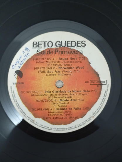 Lp Vinil Beto Guedes Sol De Primavera Capa Dupla