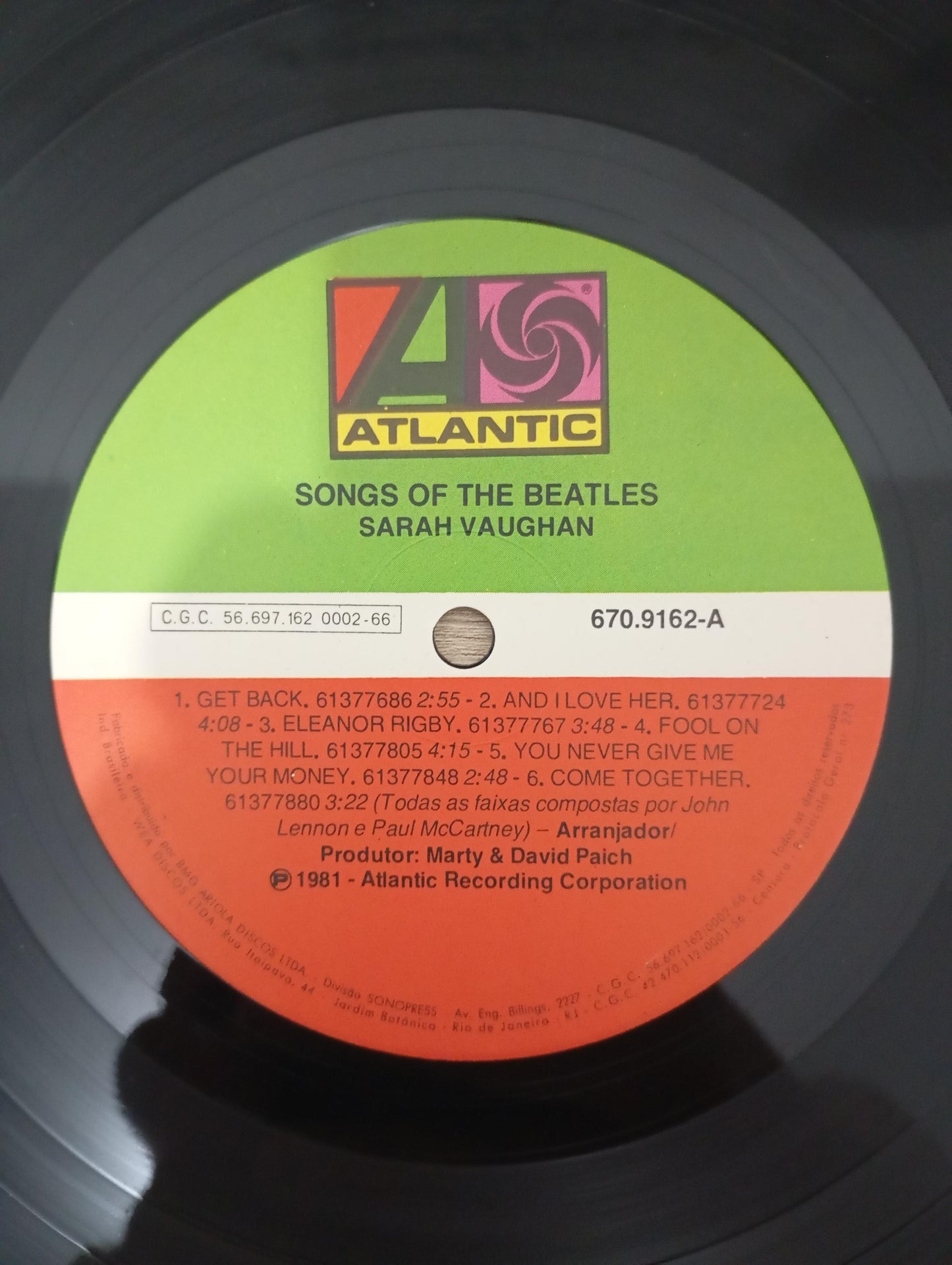 Lp Vinil Sarah Vaughan Songs Of The Beatles