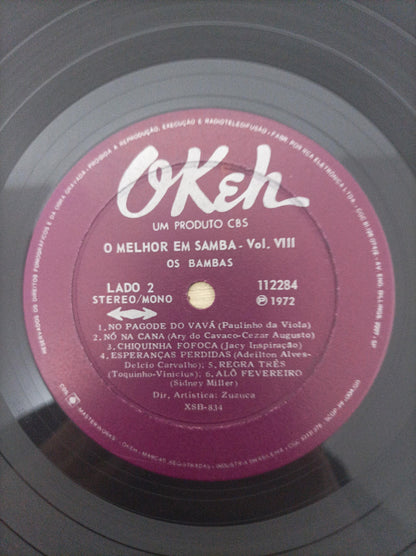 Lp Vinil Os Bambas O melhor em Samba Vol. 8