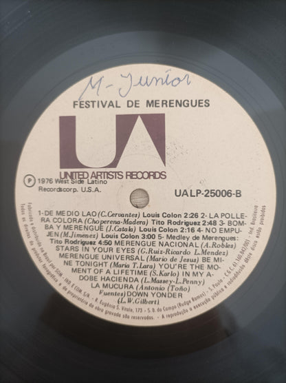 Lp Vinil Festival de Merengues