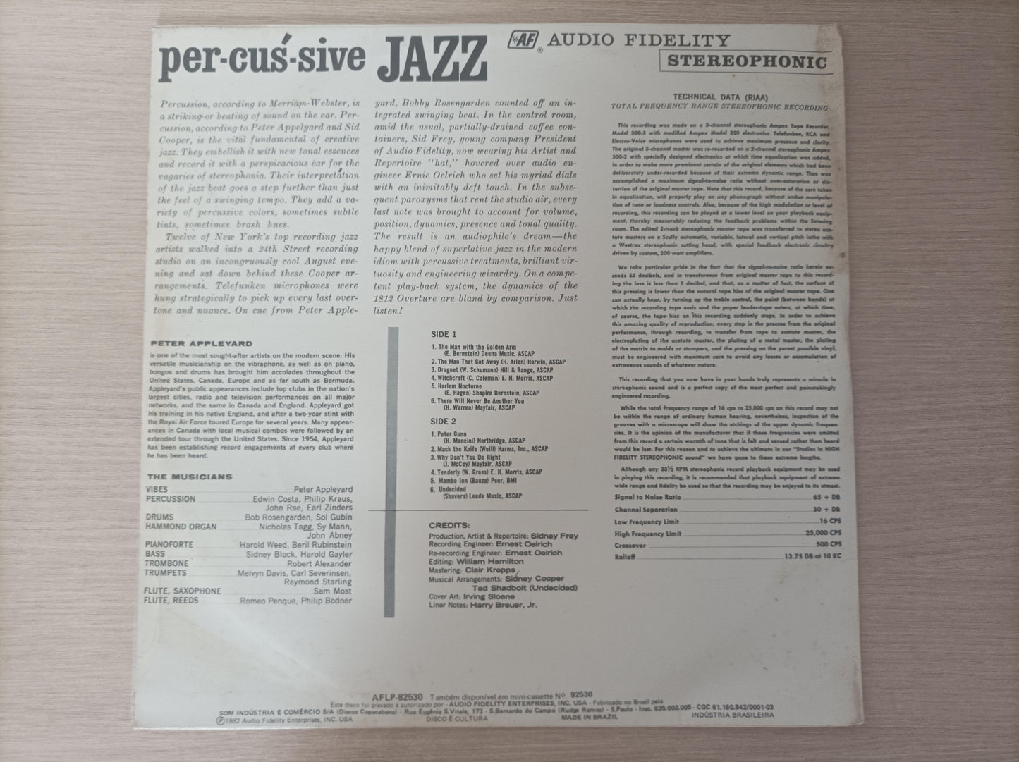 Lp Vinil Peter Appleyard Orchestra Per-cus-sive Jazz