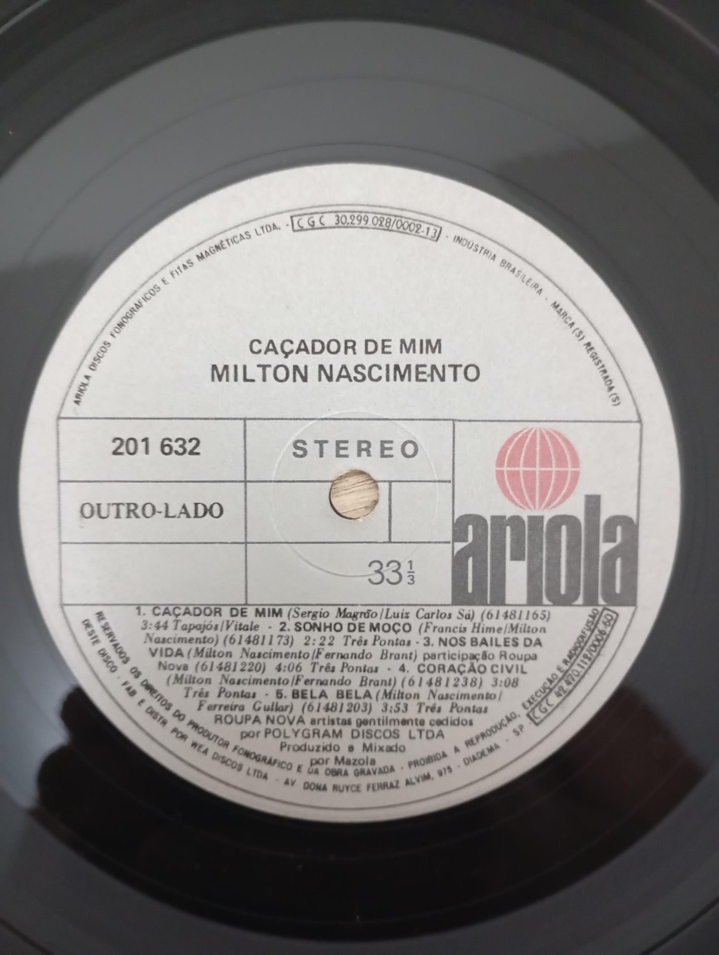 Disco Vinil Caçador De Mim Milton Nascimento Com Encarte A