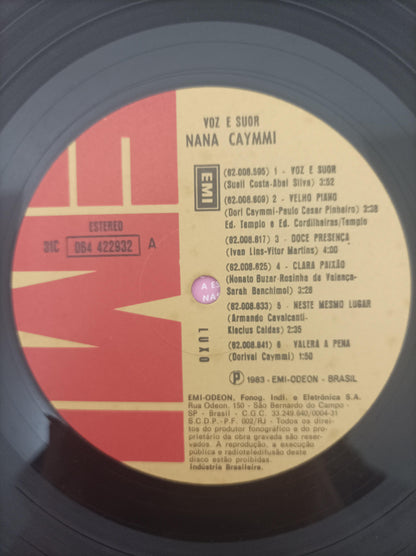 Lp Vinil Nana Caymmi Voz E Suor Com Encarte