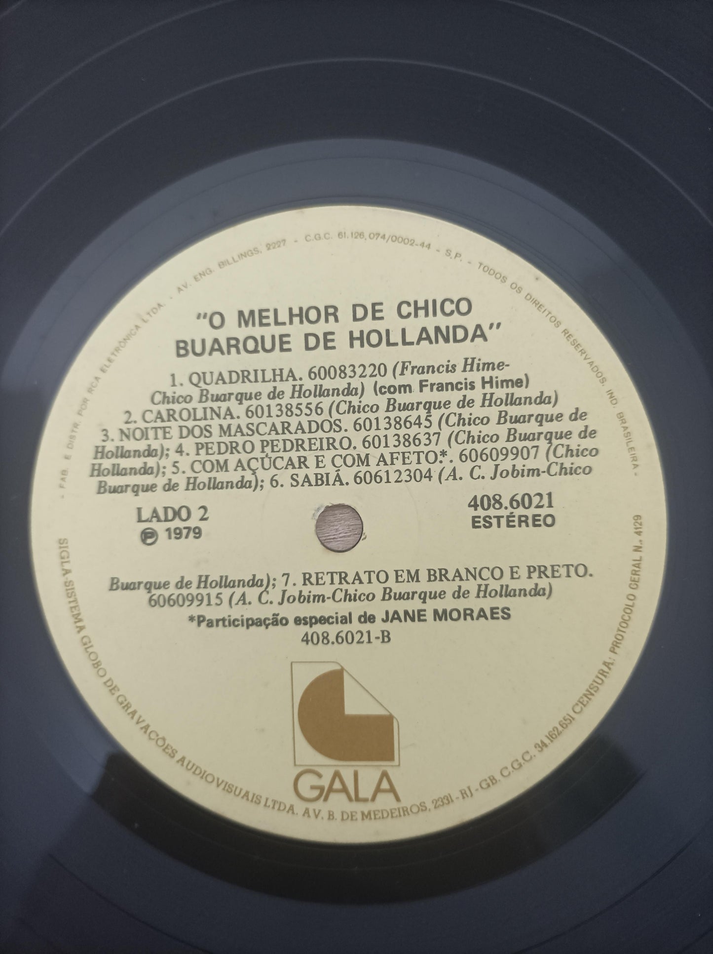 Disco Vinil Gala 79 Apresenta O melhor de Chico Buarque A