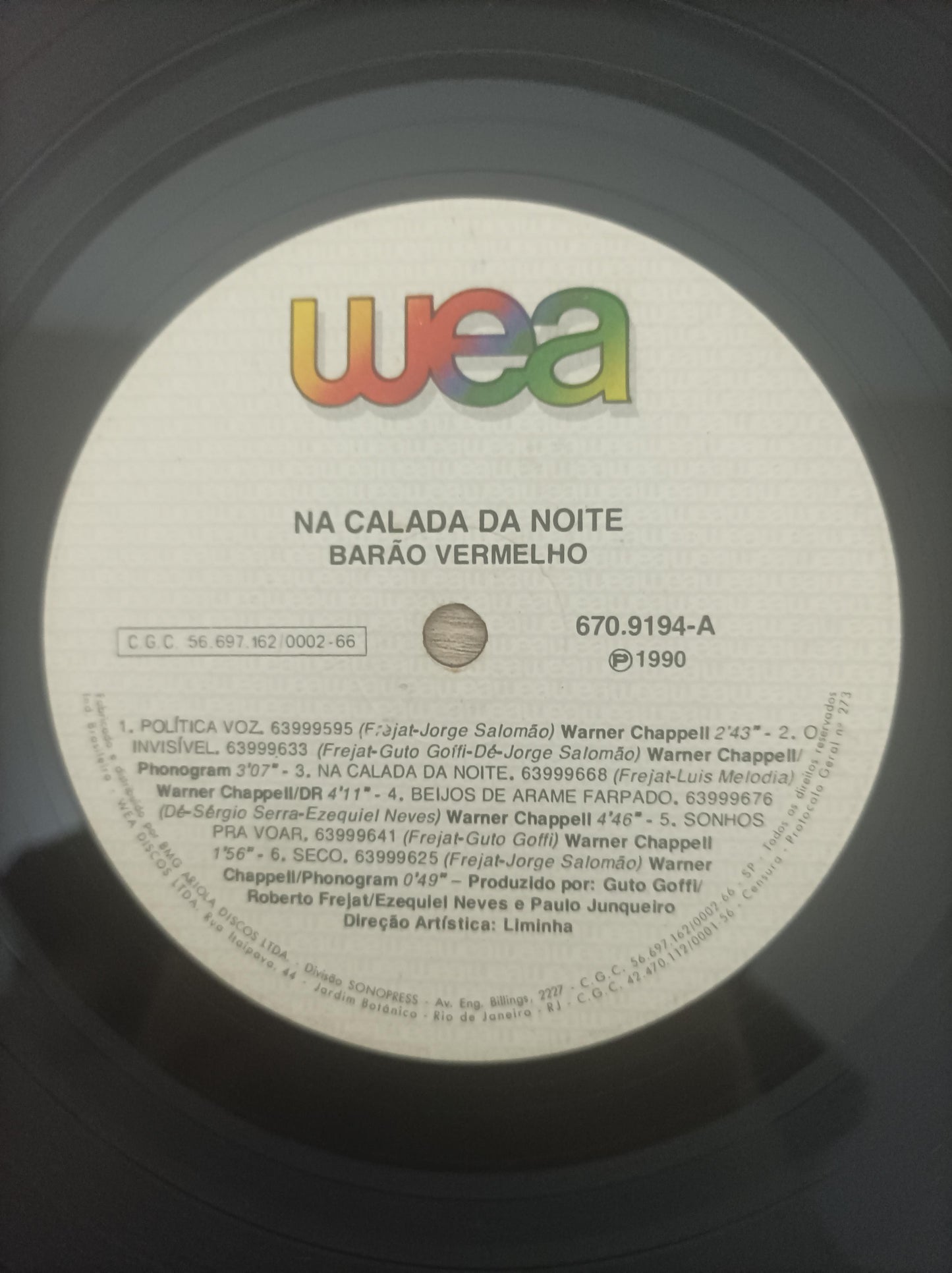 Lp Vinil Barão Vermelho Na Calada Da Noite