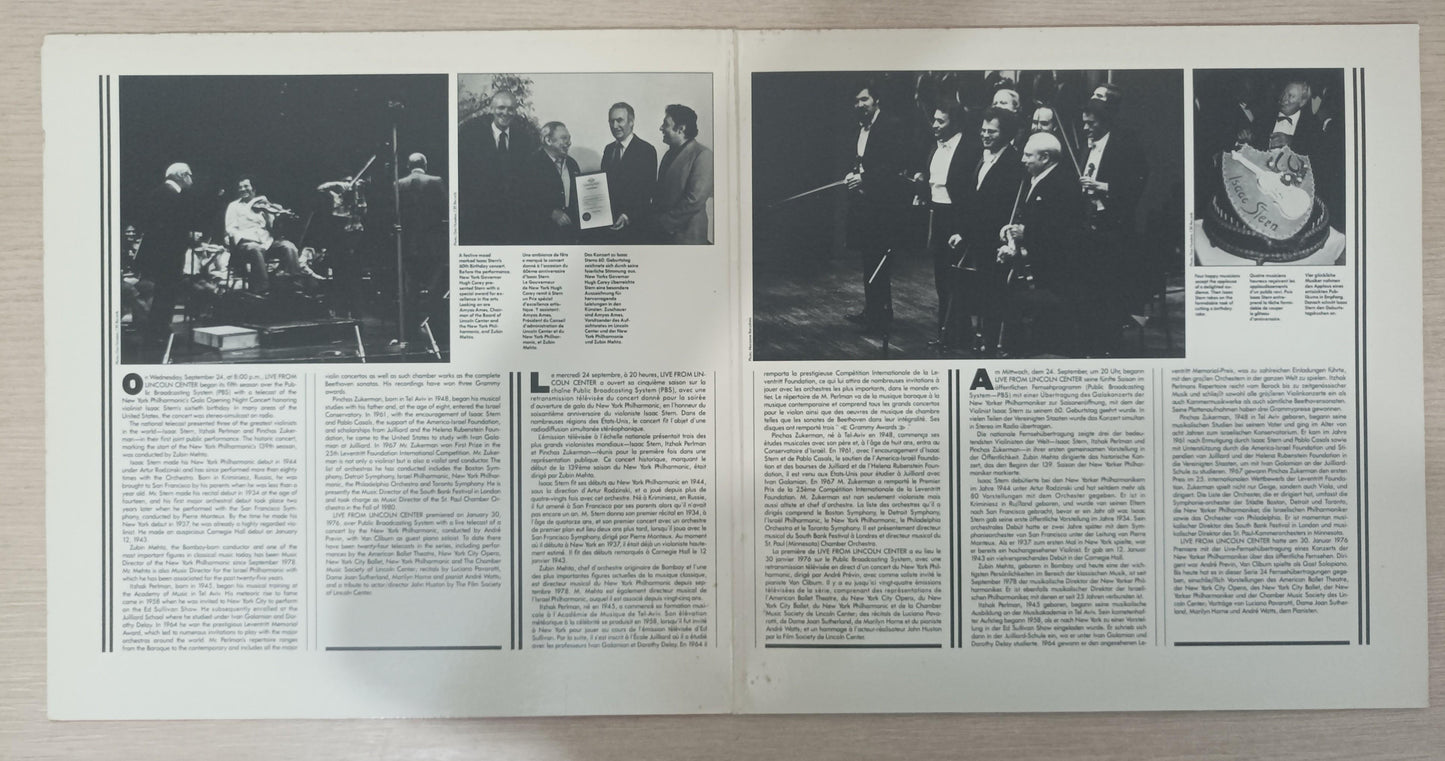 Lp Vinil Isaac Stern 60th Anniversary Com Encarte Importado