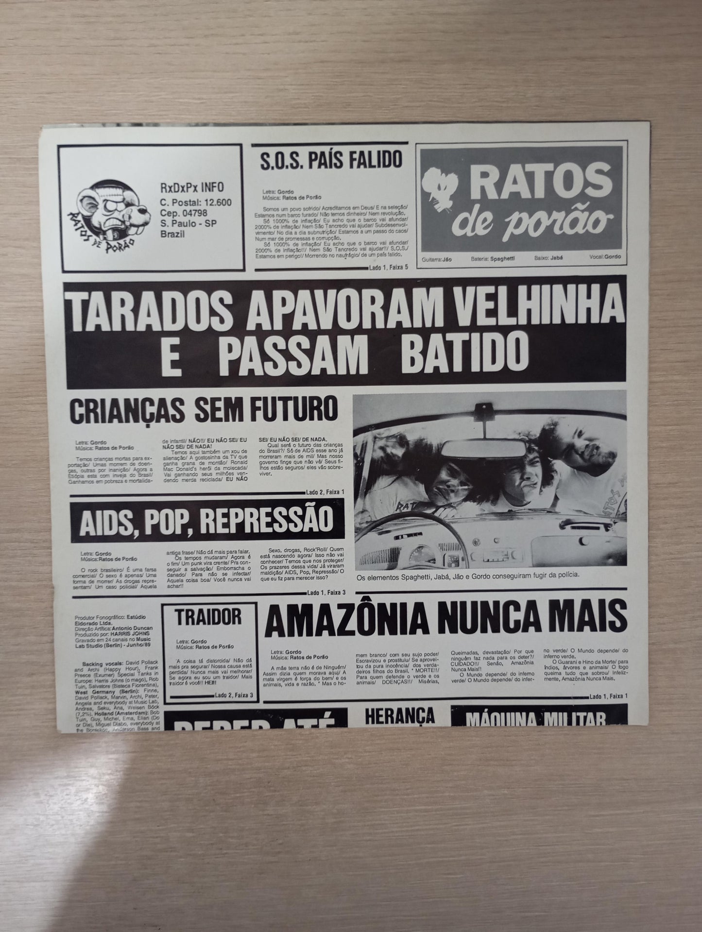 Lp Vinil Ratos De Porão Brasil Com Encarte
