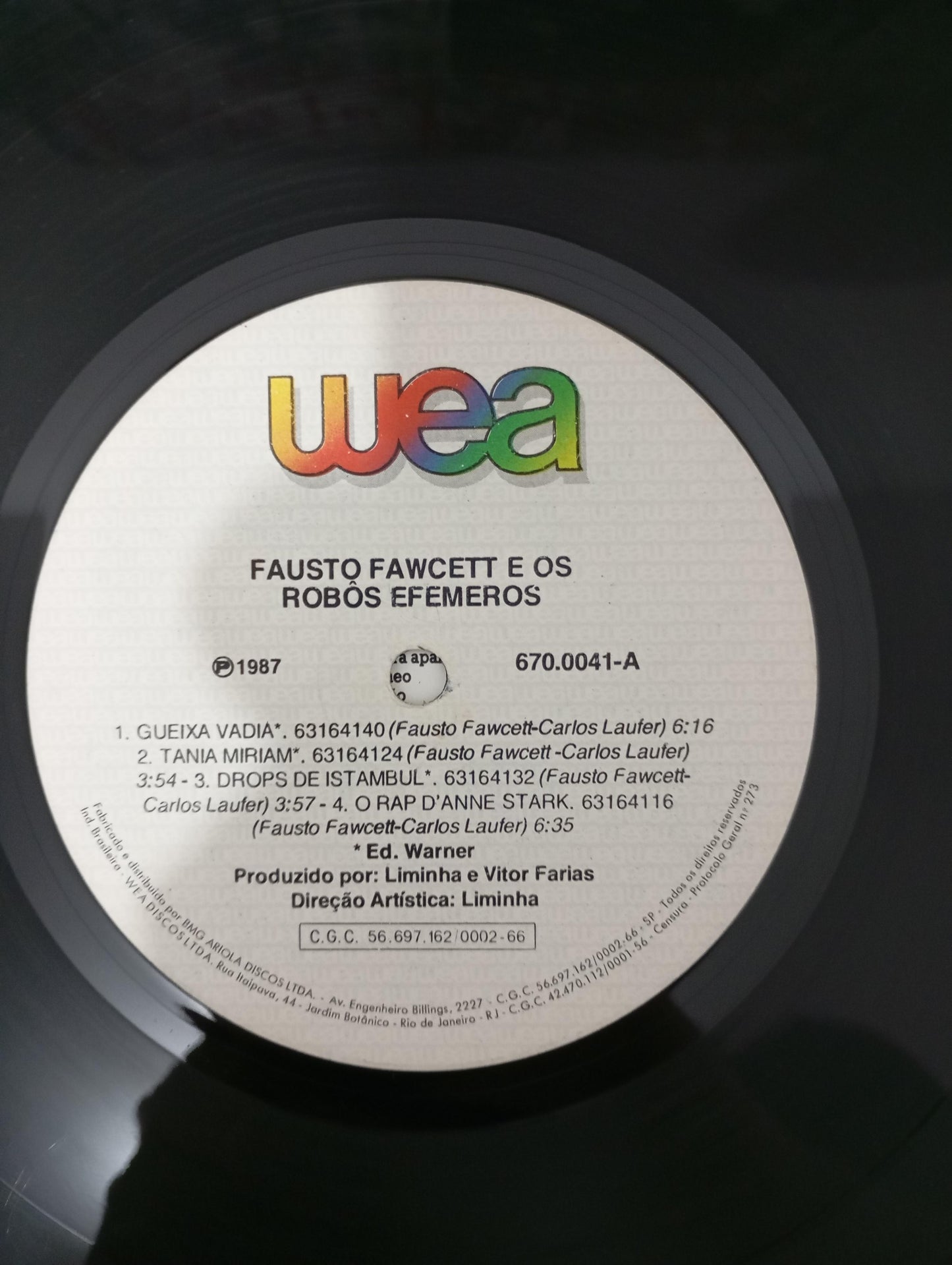 Lp Vinil Fausto Fawcett E Os Robôs Efêmeros 1987 Com Encarte