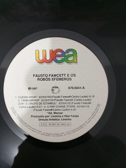 Lp Vinil Fausto Fawcett E Os Robôs Efêmeros 1987 Com Encarte