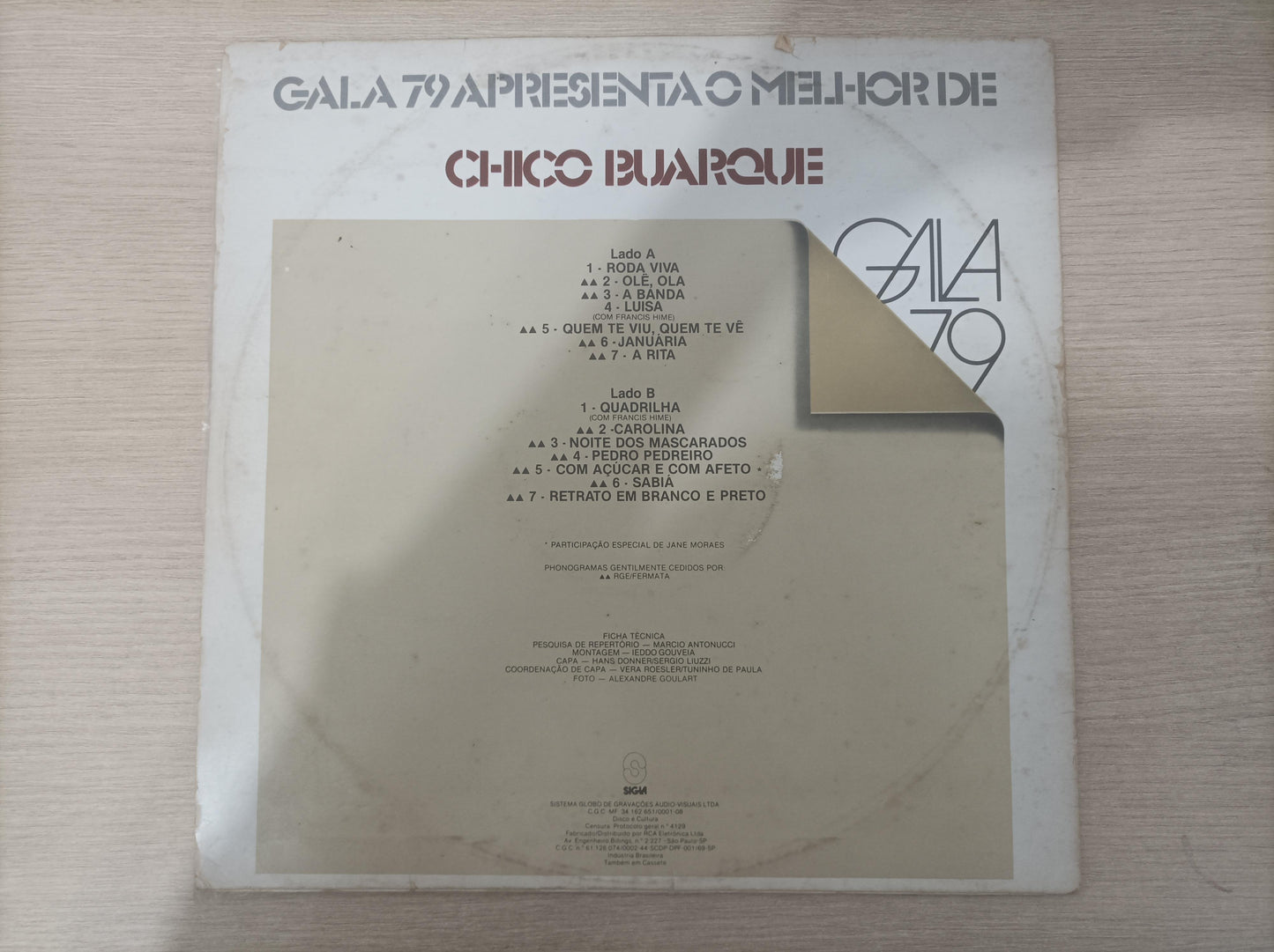 Disco Vinil Gala 79 Apresenta O melhor de Chico Buarque A