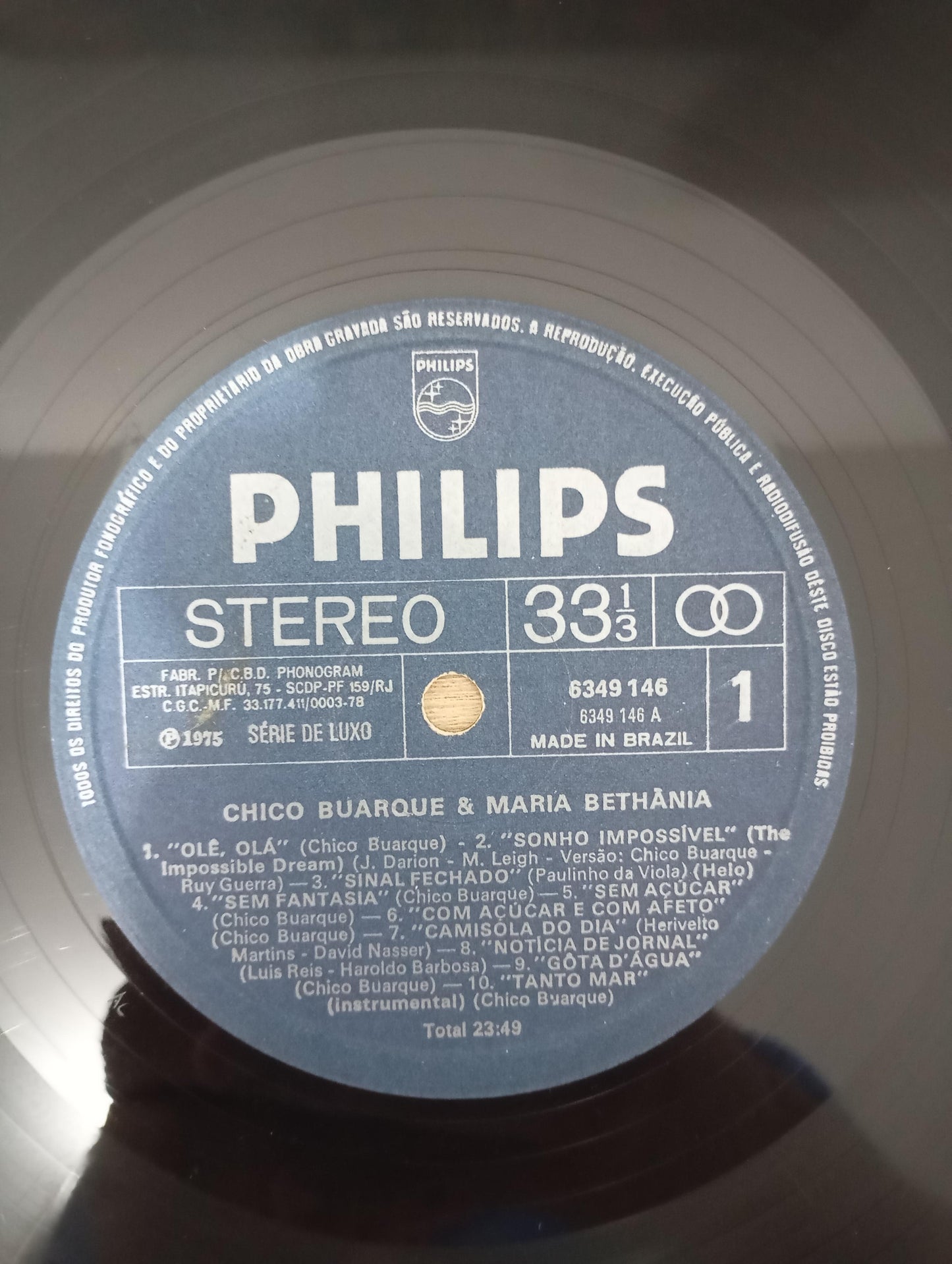 Disco Vinil Ao Vivo Chico Buarque & Maria Bethânia A