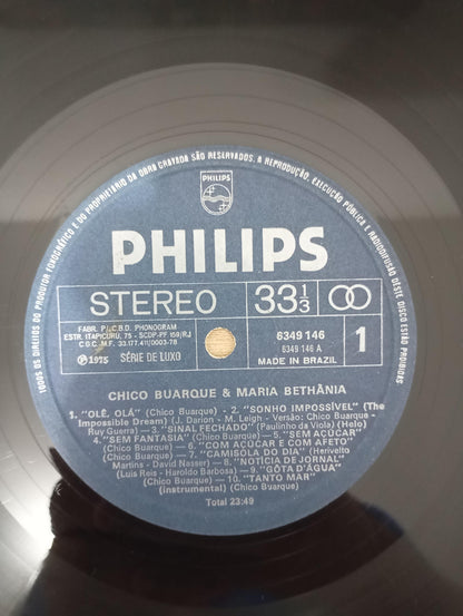 Disco Vinil Ao Vivo Chico Buarque & Maria Bethânia A