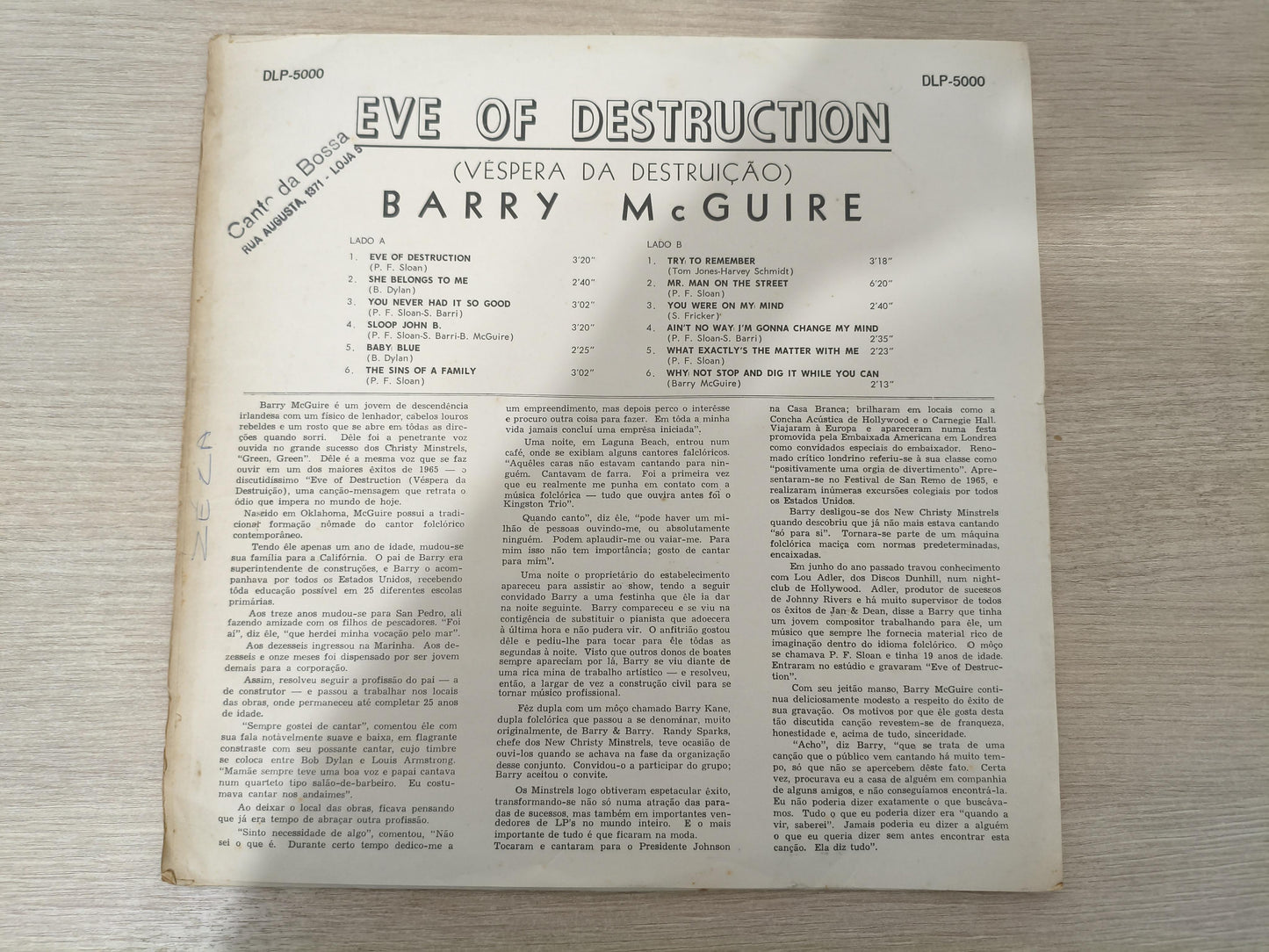 Lp Vinil Barry McGuire Eve Of Destruction