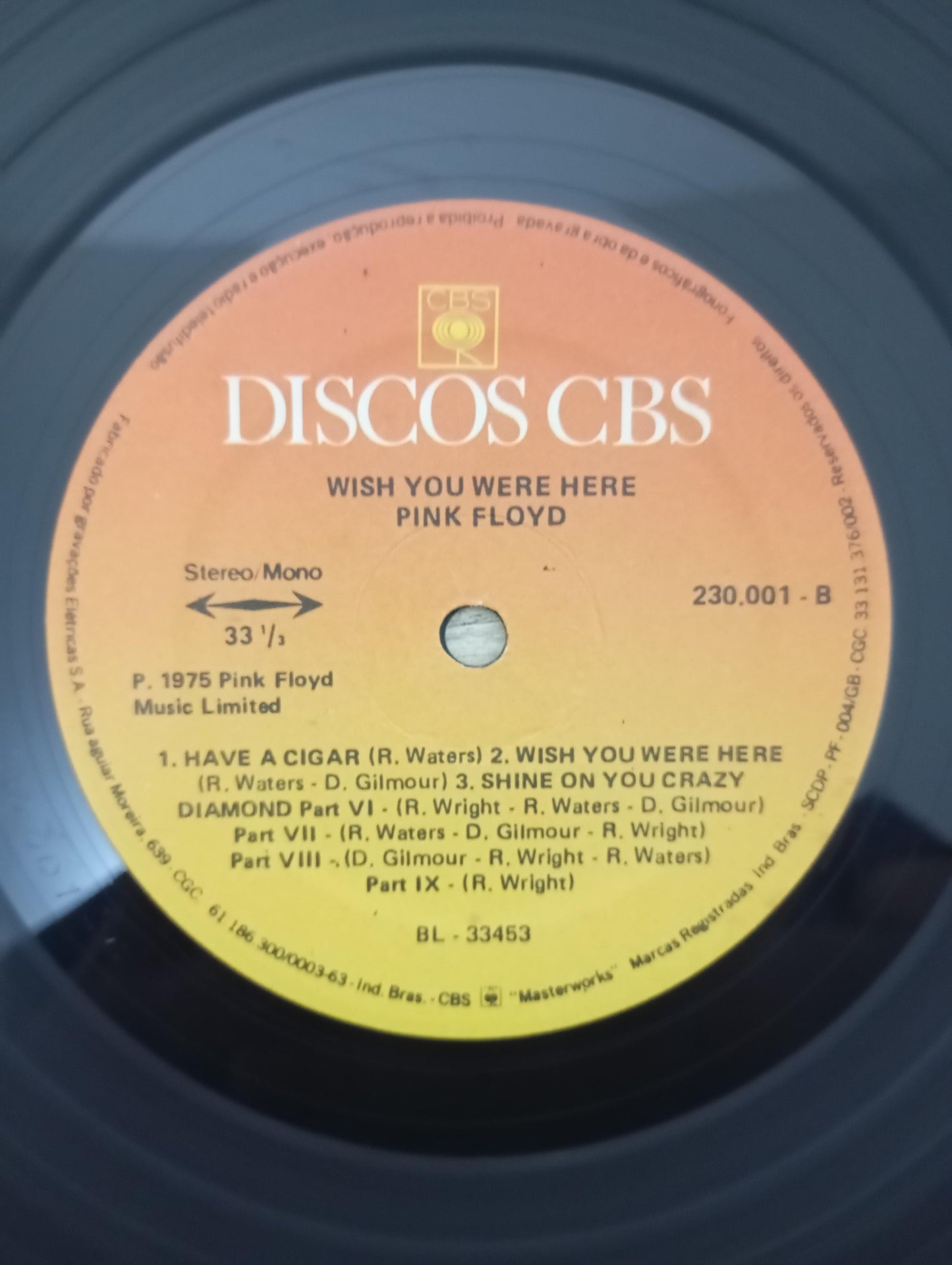 Lp Vinil Pink Floyd Wish You Were Here 1975 Com Encarte