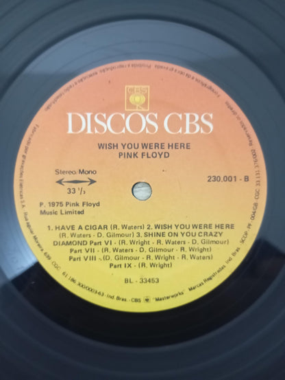 Lp Vinil Pink Floyd Wish You Were Here 1975 Com Encarte