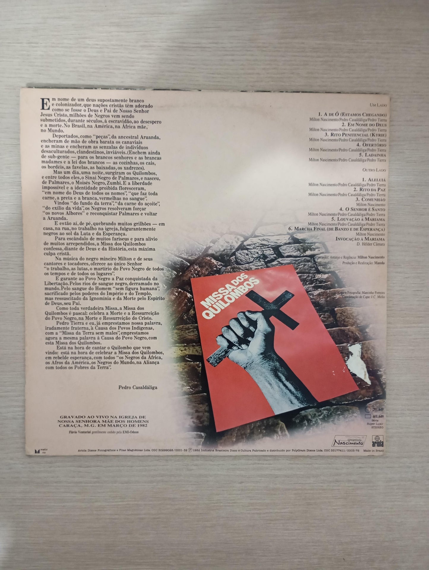 Lp Vinil Milton Nascimento Missa Dos Quilombos Com Encarte