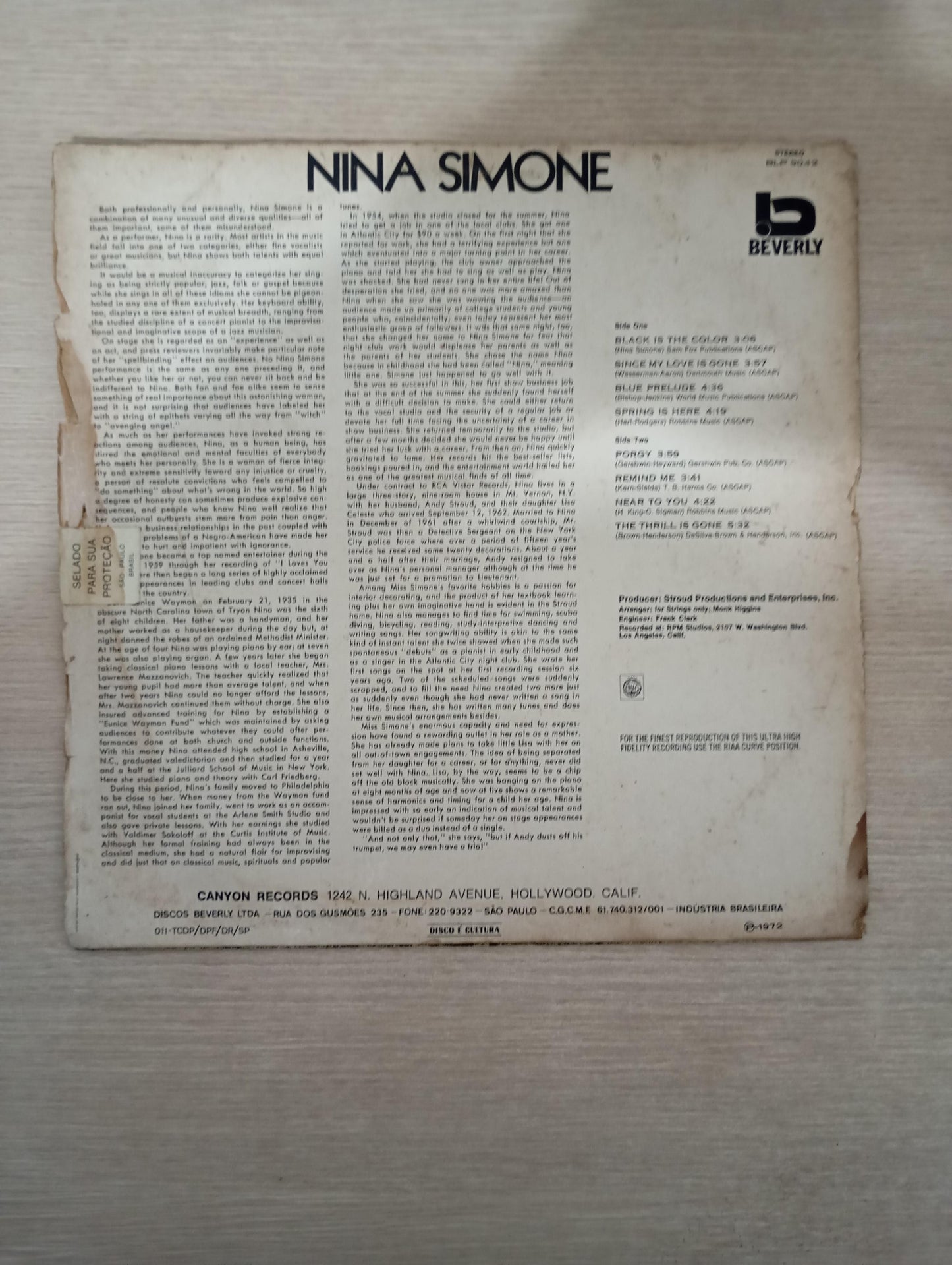 Lp Vinil Nina Simone Gifted & Black