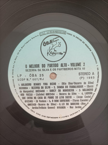 Lp Vinil Bezerra Da Silva O Melhor do Partido Alto Vol. 2
