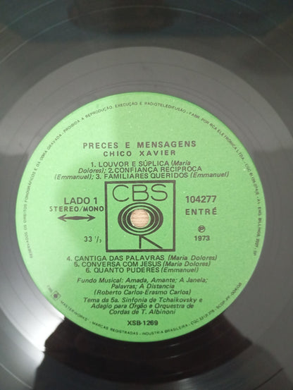 Disco Vinil Preces E Mensagens Chico Xavier A