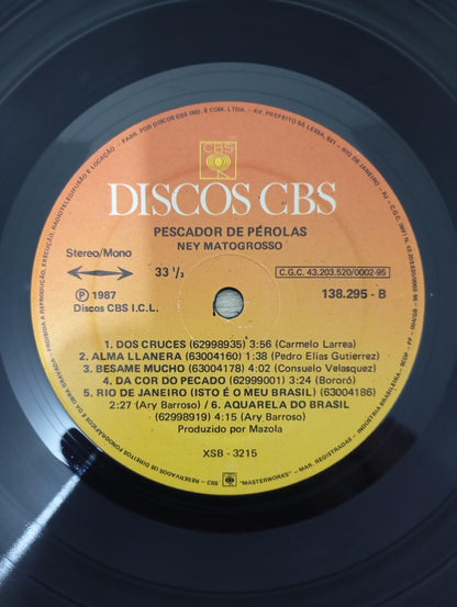 Lp Vinil Ney Matogrosso Pescador De Pérolas Com Encarte