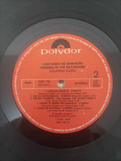 Lp Vinil Eduardo Dusek Cantando No Banheiro Com Encarte