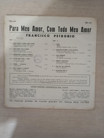Lp Vinil Francisco Petrônio Para Meu Amor, Com Todo Meu Amor