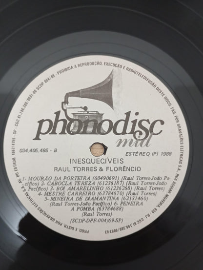Lp Vinil Raul Torres E Florêncio Inesquecíveis
