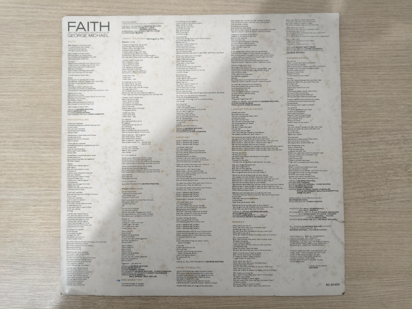 Lp Vinil George Michael Faith Com Encarte