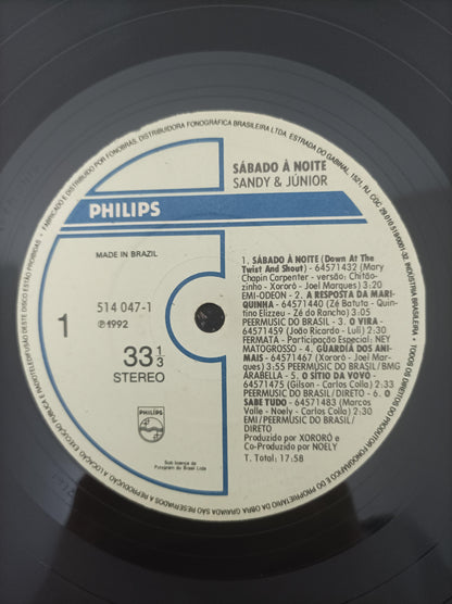 Lp Vinil Sandy & Junior Sábado À Noite Com Encarte