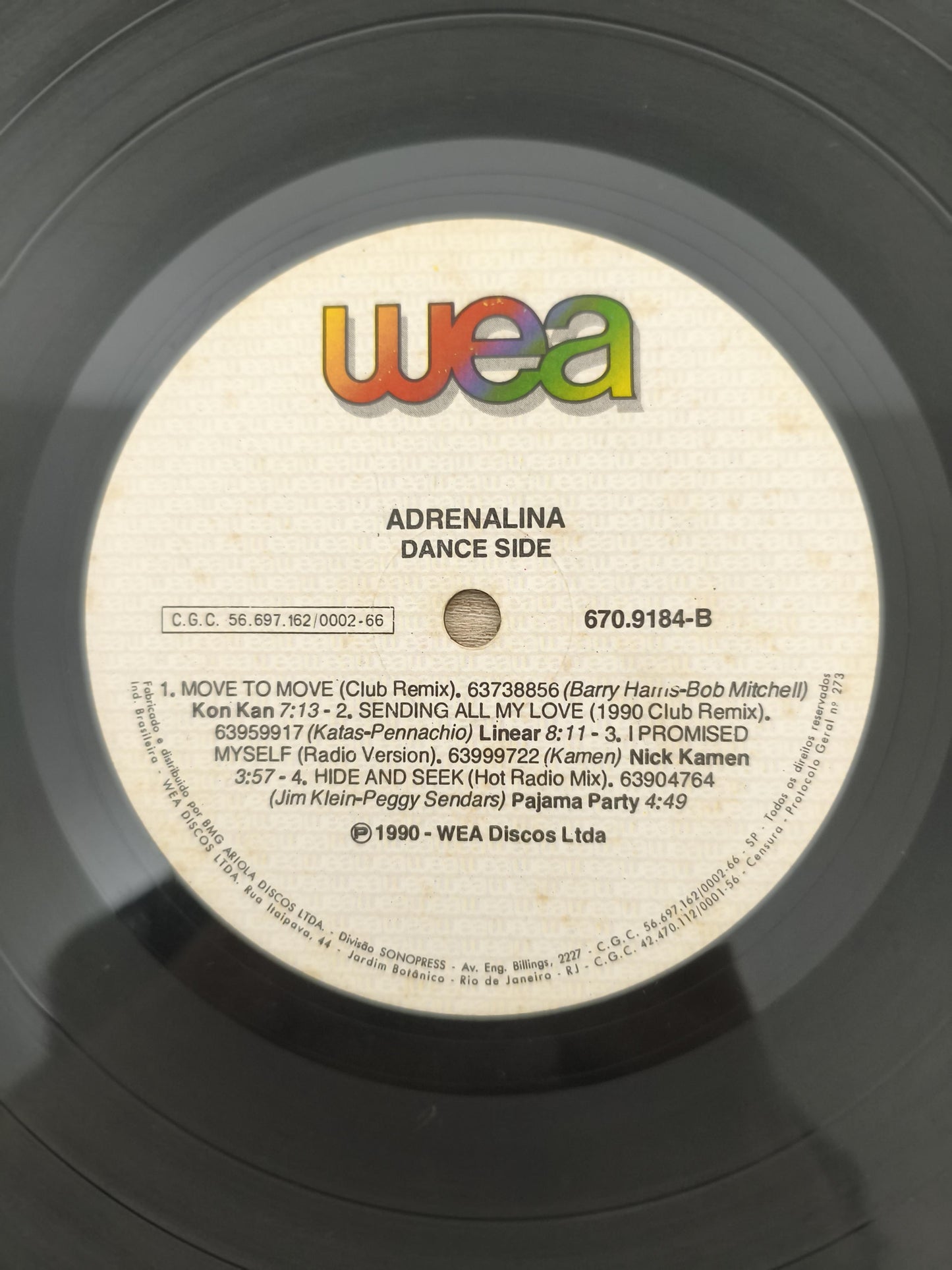 Disco Vinil 1990 Adrenalina A