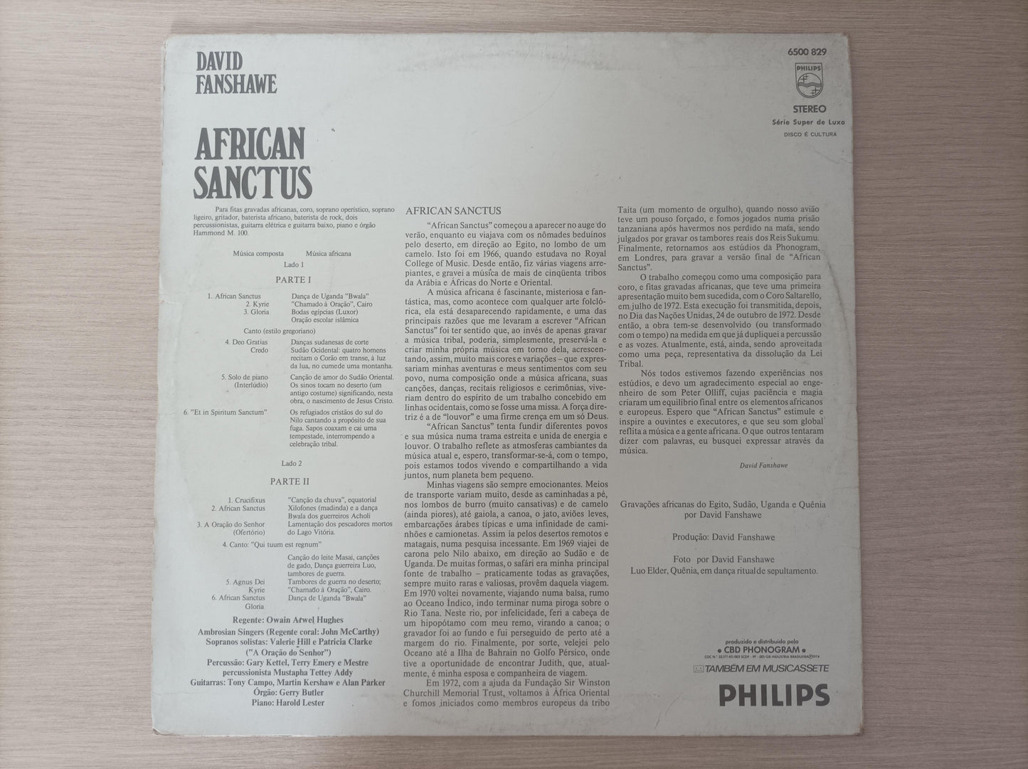 Disco Vinil African Sanctus David Fanshawe A