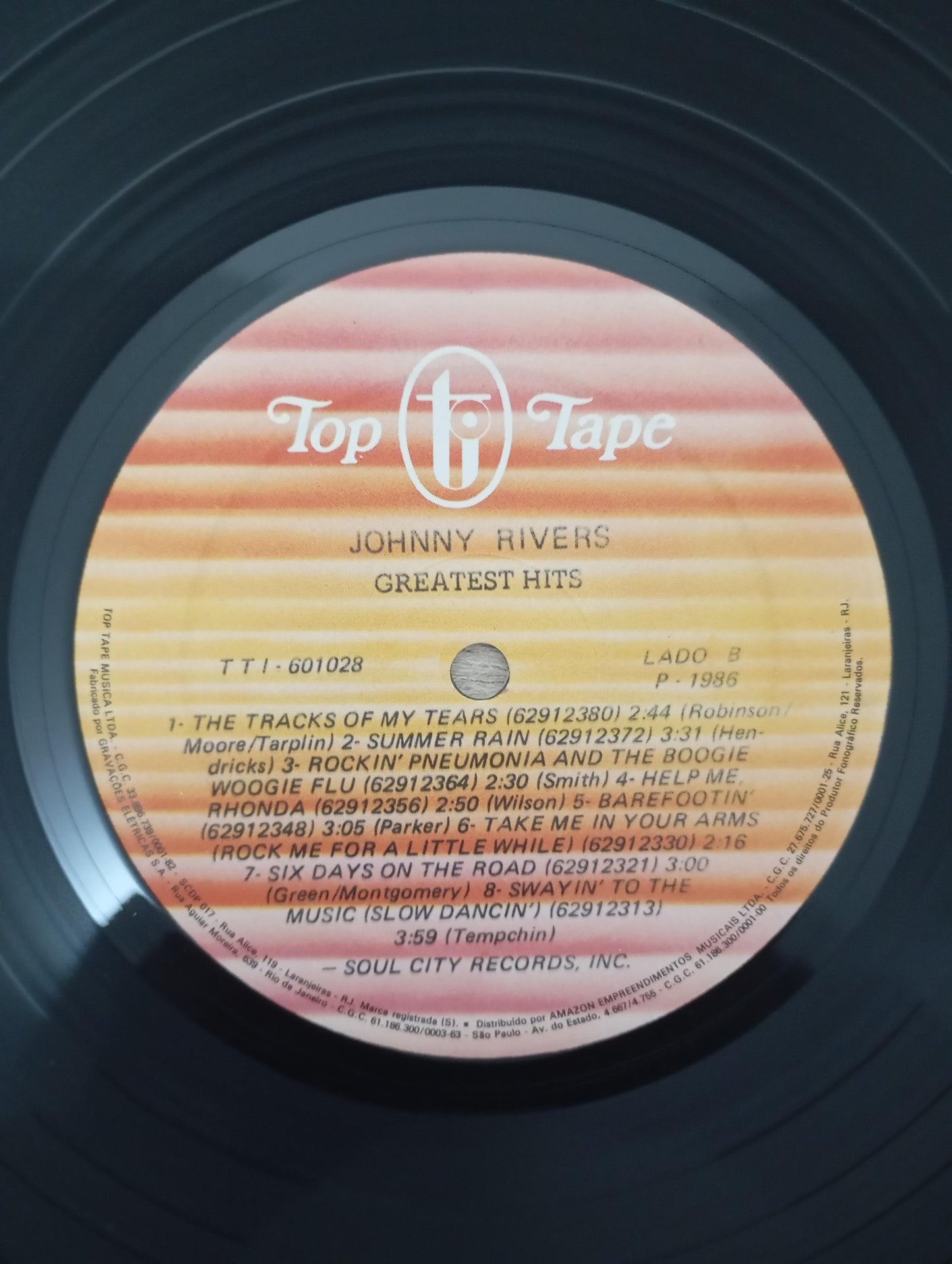 Lp Vinil Johnny Rivers Grandes Sucessos Com Encarte
