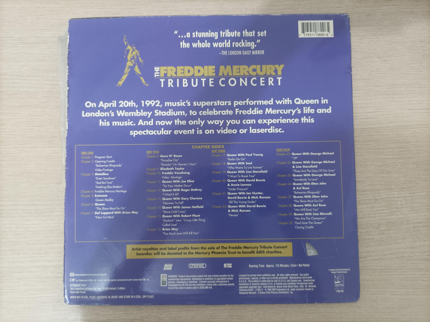 LD LaserDisc Freddie Mercury Tribute Concert Duplo Importado