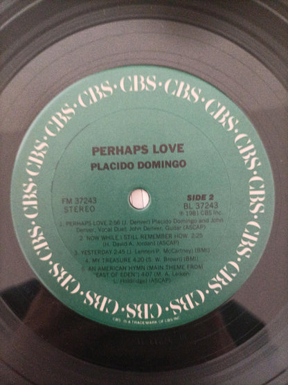 Lp Vinil Placido Domingo Perhaps Love Com Encarte Importado