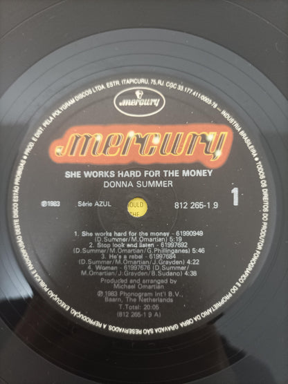 Lp Vinil Donna Summer She Works Hard For Money Com Encarte