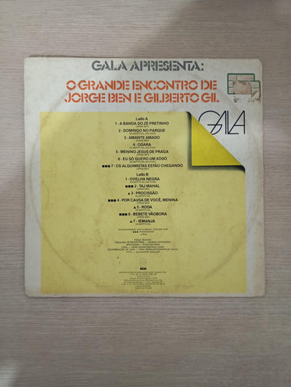 Lp Vinil Jorge Ben e Gilberto Gil Gala Apresenta O Encontro