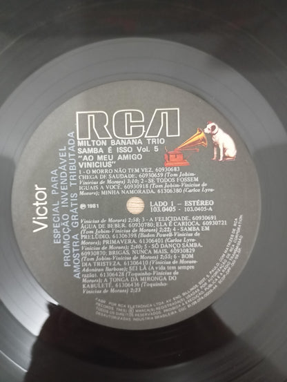 Lp Vinil Milton Banana Ao Meu Amigo Vinicius Samba É Vol 5