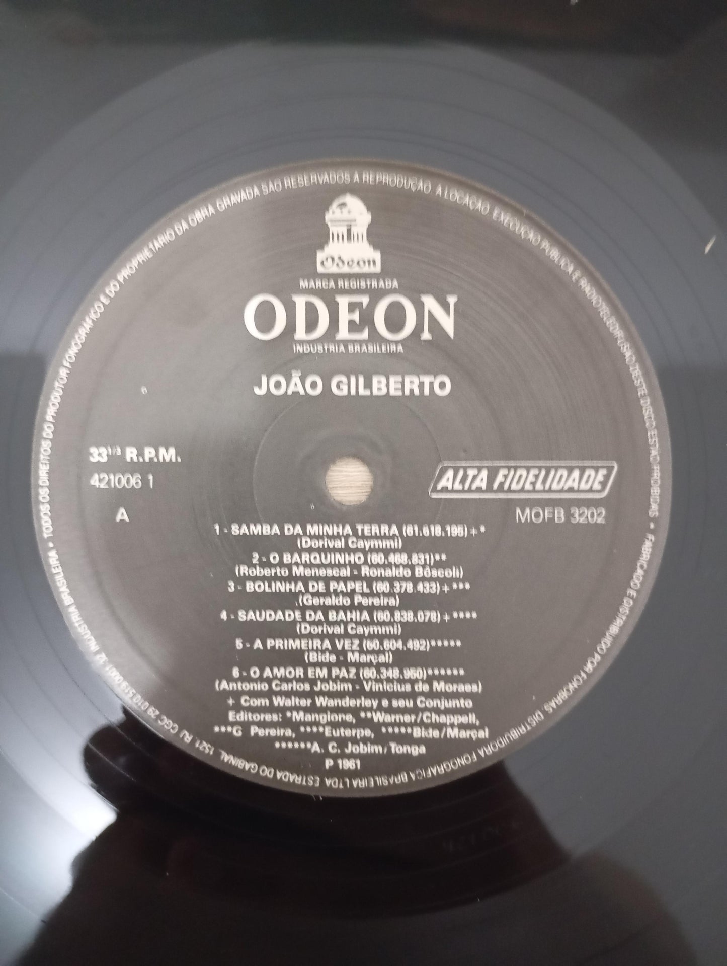 Disco Vinil 1961 João Gilberto A