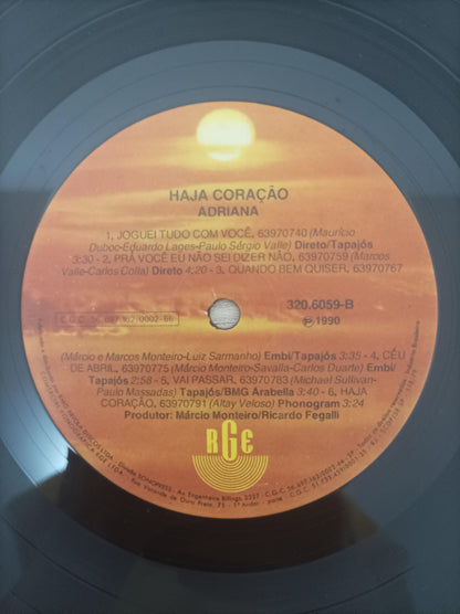 Lp Vinil Adriana Haja Coração