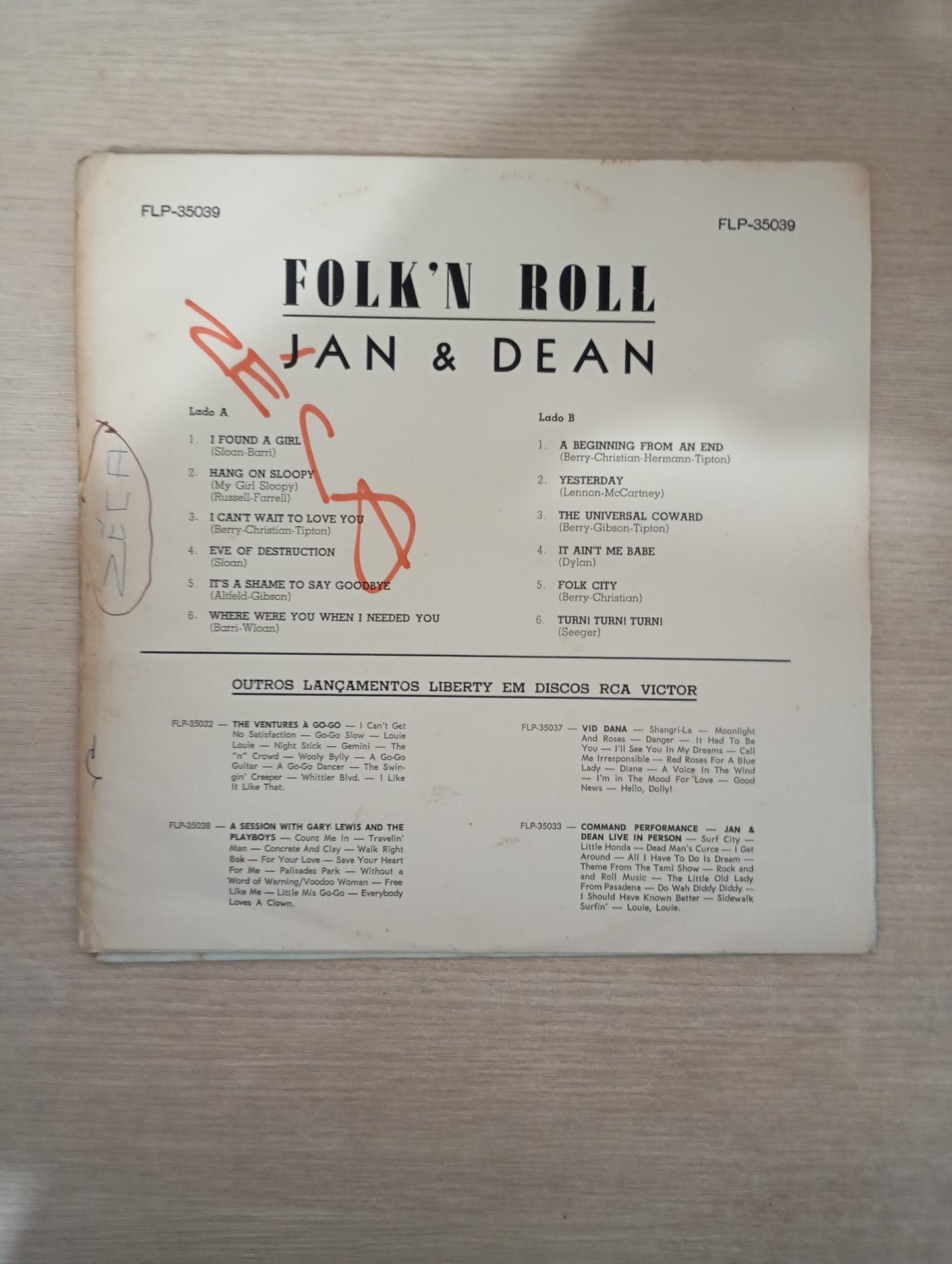 Lp Vinil Jan & Dean Folk 'N Roll