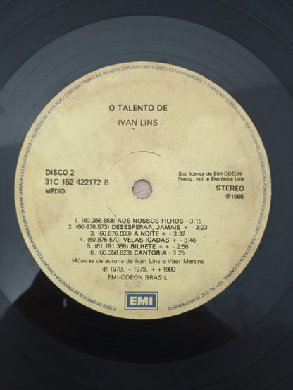 Lp Vinil Ivan Lins O Talento De Ivan Lins Duplo Com Encarte