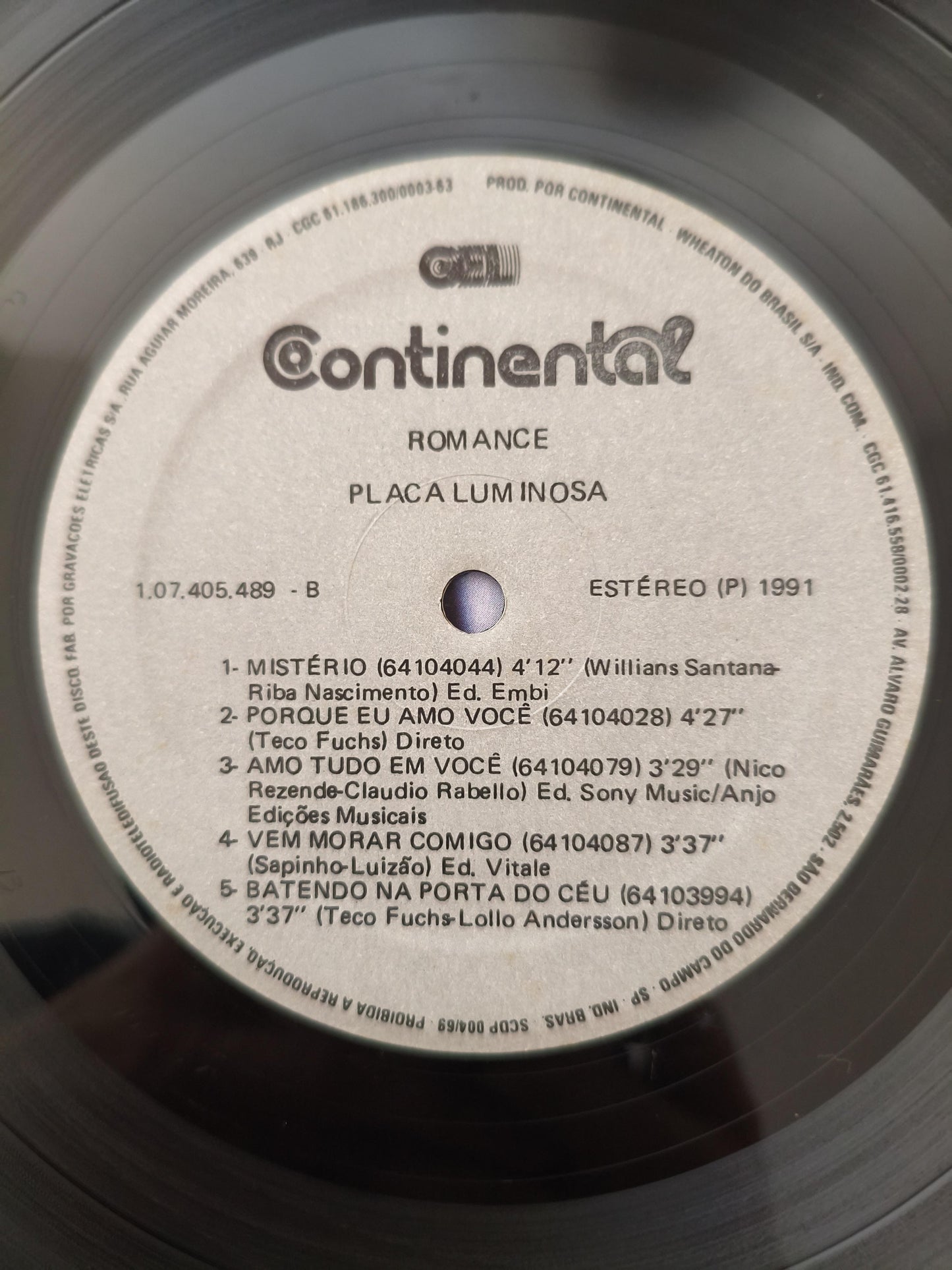 Lp Vinil Placa Luminosa Romance Com Encarte
