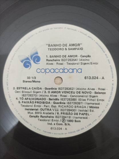 Lp Vinil Teodoro & Sampaio Banho De Amor