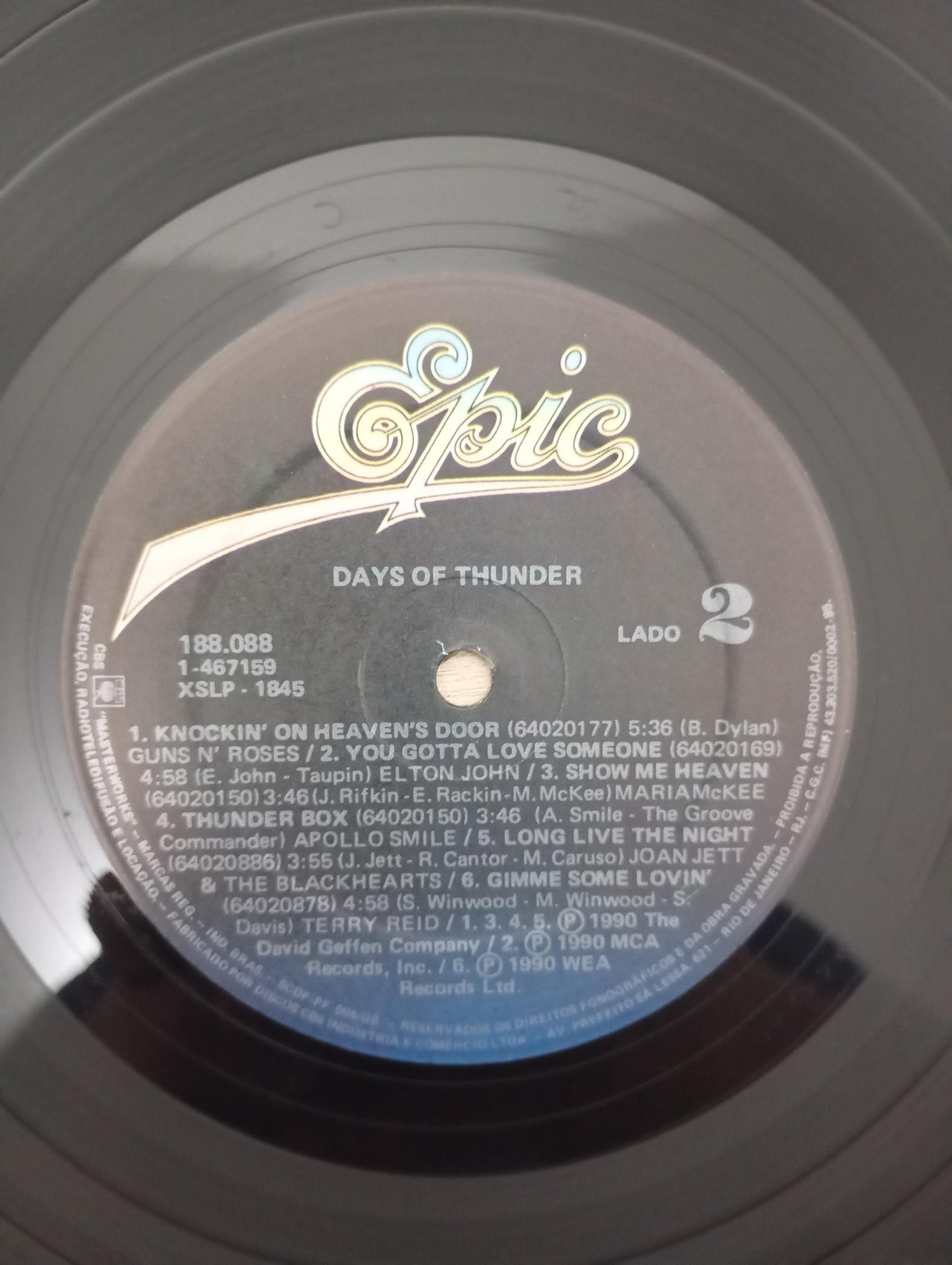 Lp Vinil Trilha Sonora Days Of Thunder Com Encarte